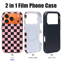 Coque de téléphone antichoc 2-en-1 magnétique 3D par sublimation TPU+PC avec protection intégrale pour 17/16/15 Pro Max