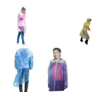 남자 여자 성인 야외 캠핑 하이킹 비상 비 코트 방수 일회용 후드 판초 비옷