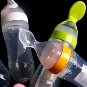 Cuillère à riz et à céréales en silicone pour bébé cuillère à lait <span class=keywords><strong>biberon</strong></span> en silicone pour enfant avec cuillère pour bébé - Product Image 3