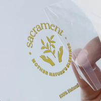 Autocollant adhésif personnalisé en PVC imperméable avec impression en relief, logo 3D UV doré, pour tasses, emballage et transfert sur ruban adhésif