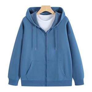 Sudaderas con capucha y cremallera personalizadas de algodón puro, tallas europeas y americanas, sensación de alta gama para primavera y otoño. - Product Image 1