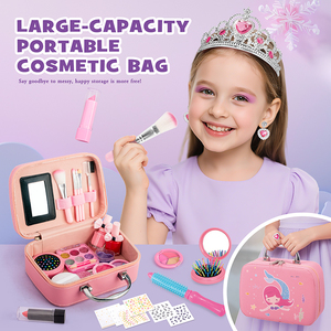 Kit de maquillage sirène pour enfants, 32 pièces, ensemble de jeu cosmétique réel, sûr et lavable, pour filles, jeu d'imitation, cadeau d'anniversaire - Product Image 4