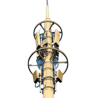 Mât télécom professionnel en acier galvanisé conique de 30 m, gain de place, pour déploiement sur toits urbains