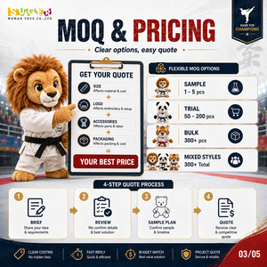 Souvenirs en peluche de karaté personnalisés pour les fans et les spectateurs, animaux en peluche écologiques, usine OEM, délai de livraison court - Product Image 4
