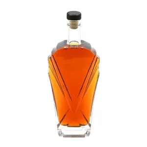 Garrafa de vidro super flint com tampa, para frascos de vidro rum marca vsop, 3000 ml