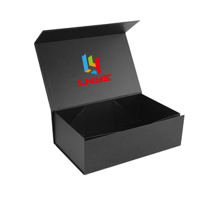 Bán buôn tùy chỉnh thiết kế in Màu Đen Gấp các tông từ hộp quà tặng bao bì với nắp từ - Product Image 1