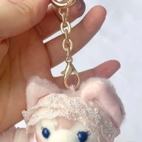 Chaîne de porte-clés en métal à ressort, accessoires de mode faits main, bijoux, chaîne électroplaquée avec fermoir mousqueton, pendentif de sac