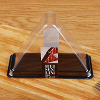 Boîte d'emballage alimentaire jetable en plastique PET transparent triangulaire pour mini-desserts, mousses et pâtisseries – Vente en gros