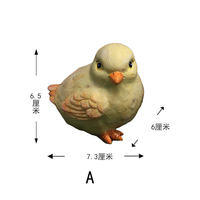 DD4090 Adorno de Pollo de Resina, Linda Estatua de Pollito Artificial para Decoración de Jardín