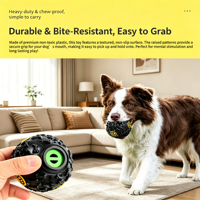 Balle interactive pour chien avec distributeur de friandises, jouet à mâcher résistant aux morsures, distributeur lent de nourriture, jouet d'intelligence en caoutchouc non toxique pour petits chiens