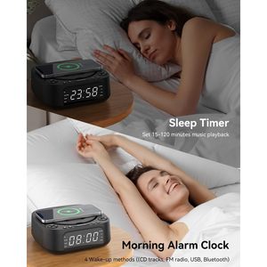 MONODEAL Portable <b>CD</b>/DVD/VCD <b>Player</b> <b>with</b> for Bluetooth <b>Speakers</b> Wireless Charging Alarm & Home Desktop Features Remote Control - Product Image 6