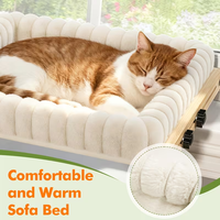 Hamac de fenêtre pour chat en bois avec nid en peluche, design classique et moderne, Noël, pour chats de petite et moyenne taille