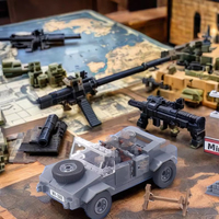 Kits de modèles de véhicules armés pour camions, blocs de construction de véhicules, briques d'assemblage DIY, jouets avec 2 figurines