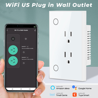 American Standard 2 prises Tuya WiFi Google Home Alexa Télécommande Prise intelligente Prise électrique murale Interrupteur de prise de courant