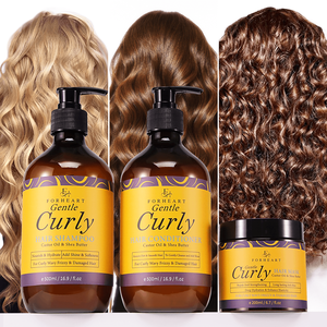 4c <span class=keywords><strong>Afro</strong></span> Lockenpflege-Set Sulfatfreies Rizinusöl Nährendes Locken-Shampoo für Schwarze Frauen - Product Image 5