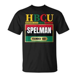 Camiseta gráfica Spelman Hbcu negra para hombre, talla mediana, fundada en 1881 - Product Image 1