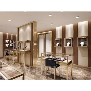 Luxury Jewellery Shop Counter Furniture Design Jewelry display showcase glass showcase jewelry sets