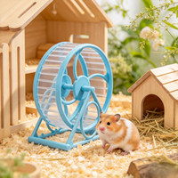 Roue de course silencieuse en plastique pour hamster, support écologique anti-pincement pour pattes, pour petits animaux de compagnie (Golden Bears)