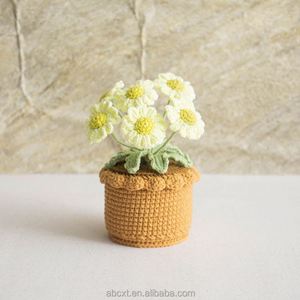 ของตกแต่งรถยนต์ ดอกไม้ถักโครเชต์ทำมือ ต้นเดซี่ในกระถาง - Product Image 3