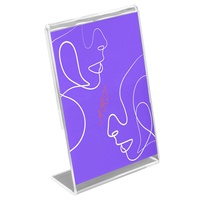 Porte-carte de signe de menu de table de brochure acrylique personnalisé-pour cadeaux promotionnels et d'affaires