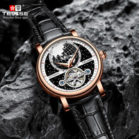 Montre mécanique pour homme TEVISE T867K personnalisée, boîtier en alliage, bracelet en cuir, cadran lumineux, résistance à l'eau 30M, vente en gros, fourniture d'usine
