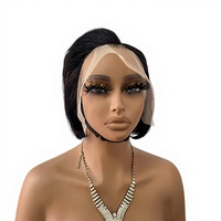 Perruque complète pré-collée en dentelle, style européen-américain, coupe bob courte et droite, style africain, pour perruque Henan