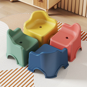 Baby Step Stool Plastic Thickened Non Slip For 1-2 Years Kids High Chair Booster Seat With <b>Backrest</b> Stackable Design - Product Image 1