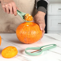 Séparateur de fruits manuel 3-en-1 en PP, écologique, outil de découpe de citrouille et de retrait de cœur, portable et facile à utiliser pour la sculpture d'Halloween