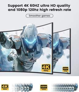 SYONG Répartiteur <span class=keywords><strong>HDMI</strong></span> 4K 1 entrée 2 sorties pour audio et vidéo multi-écrans pour double moniteur/affichage pour ordinateur portable, boîtier TV, 4K60Hz, <span class=keywords><strong>HDMI</strong></span> V2.0b - Product Image 3