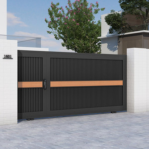 Portail intelligent en aluminium pour villa, portail coulissant pour garage de complexe résidentiel, portail en fer, portail mural, portail d'usine - Product Image 1