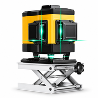 Niveau laser vert 3D à 12 lignes, 360 degrés, auto-nivelant, outil d'alignement avec base de levage pour la pose de carreaux muraux et de sols