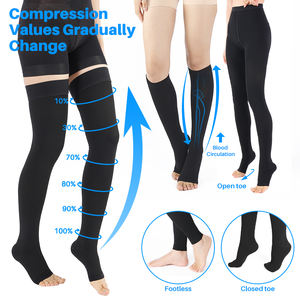 <span class=keywords><strong>Cuisse</strong></span> haute anti-dérapant personnalisé Nylon noir chaussettes 15-20mmhg 20-30mmhg femmes <span class=keywords><strong>mi</strong></span>-<span class=keywords><strong>cuisse</strong></span> haute Compression soutien médical <span class=keywords><strong>bas</strong></span> - Product Image 2