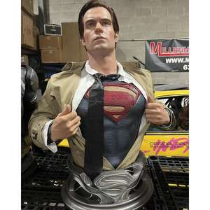Diseño personalizado Super Man busto escultura tamaño real resina fibra <span class=keywords><strong>de</strong></span> vidrio acción clásico Anime superhéroe - Product Image 2