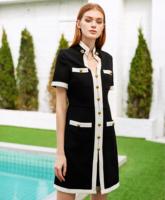 Robe noire élégante pour femmes, ODM OEM, élégante et luxueuse, pour le bureau et les soirées, de haute qualité, fabrication artisanale