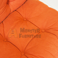 Ensemble chaise et ottoman Le Muse, salon moderne, velours côtelé moelleux, hauteur réglable, base stable, confortable et douillet, modèle CH-007-LMCS