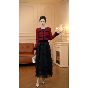 9138 [<span class=keywords><strong>Greo</strong></span> Classic] Abito Invernale Europeo Traslucido per Capodanno con Perline in Rete e Design Slim-Fit a Vita Alta - Product Image 3