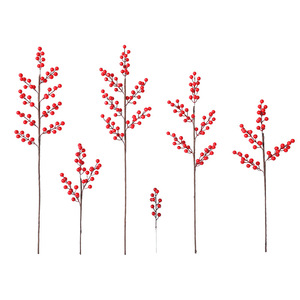 Bouquet de fruits de houx rouges simulés Ruilisi, 30 cm-100 cm, fleurs artificielles en mousse plastique, décoration d'intérieur - Product Image 5