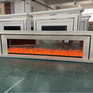 2024 mới bán buôn hiện đại đơn giản ánh sáng sang trọng ý tối giản TV Tủ lò sưởi trang trí sưởi ấm bằng đá cẩm thạch trắng lò sưởi - Product Image 5