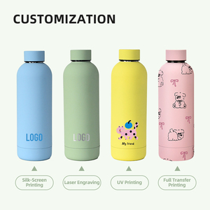 กระติกน้ำสแตนเลสผนังสองชั้นขนาด500มล. กระติกน้ำสียางหุ้มฉนวนกันความร้อนขวดน้ำกีฬายิม - Product Image 5