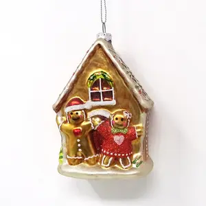クリスマスの装飾のための新しいギフトのアイデア手作りの吊りガラス象の装飾品