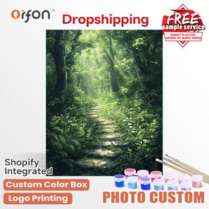 Kit de peinture par numéros DIY ORFON - <span class=keywords><strong>Chemin</strong></span> de forêt enchantée, rayons de soleil, décoration d'intérieur, fournitures d'artisanat - Product Image 1