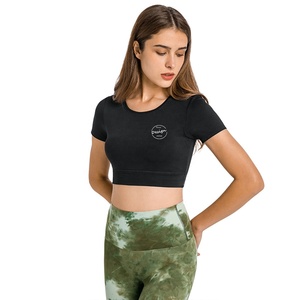 JL0726A maglietta Crop Top di alta qualità da <span class=keywords><strong>donna</strong></span> <span class=keywords><strong>T</strong></span>-<span class=keywords><strong>Shirt</strong></span> corta da <span class=keywords><strong>palestra</strong></span> con stampa personalizzata <span class=keywords><strong>T</strong></span>-<span class=keywords><strong>Shirt</strong></span> da <span class=keywords><strong>donna</strong></span> Slim Fit da <span class=keywords><strong>donna</strong></span> - Product Image 4