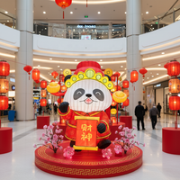 Maßgefertigte Lebensgroße Panda-Laterne für Draußen Maskottchen-Laterne für Laternenfest Tierfigur für Chinesisches Neujahr Chinatown-Ausstellung