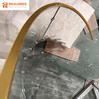 Realgres Luxus Interieur Quarz Marmor Schritt gebogen Treppe Bogen Treppe maßge schneiderte personal isierte gebogene Treppe