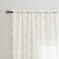 Rideau en dentelle florale de style français vintage, bord festonné, filtrant la lumière, pour salon, chambre à coucher, décoration intérieure