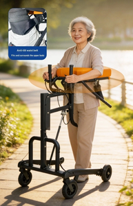 Déambulateur de rééducation hydraulique avec siège et frein à main, aide à la marche debout pour personnes âgées et handicapées - Product Image 2