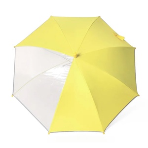 Promotional Children <b>Umbrellas</b> 19inch Custom logo Fabric Mix POE Material Sky Visible Kids <b>Umbrella</b> with Reflective Stripe - Product Image 1
