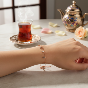 Smoke Quartz Pear Cut CZ Stone Shaker <b>Bracelet</b> Fine Jewelry Made in Turkey Wholesale 925 Sterling Silver for Lady <b>Ball</b> Chain - Product Image 3