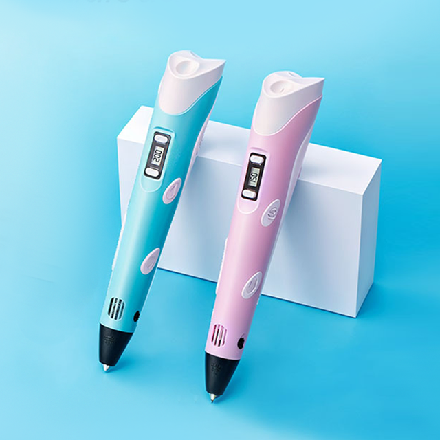 Hot Sell Creative Toys LED Screen 3D Printing Pen DIY PLA/ABS Feather Plastic 3D Drawing Pen Educational Toys Birthday Gift