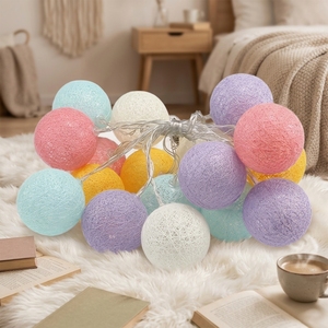 Cotton Balls <strong>Indoor</strong> String <strong>Lights</strong> <strong>Battery</strong> Operated Fairy <strong>Lights</strong> for Kids Girls Bedroom Dorm Patio Garden Christmas Party - Product Image 3